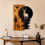 Wallity Escultura de pared Deer and Moon en nogal y negro